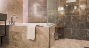 Modern Marble Tiled Bathroom