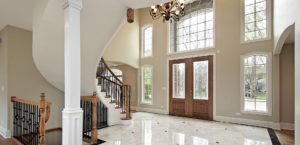 Foyer and circular staircase