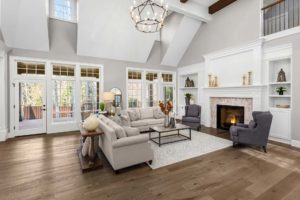 living room in new traditional style luxury home
