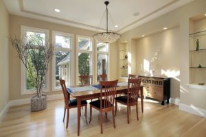 dining room with neutral colors