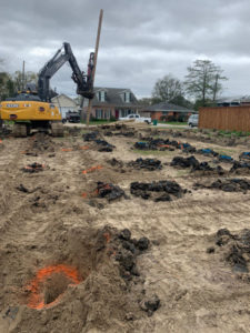 digging dirt for foundation
