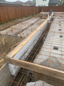 closeup of foundation progress