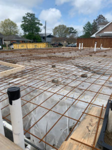 grid of metal poles