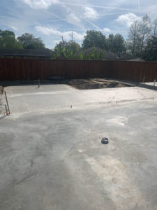 closeup of foundation concrete