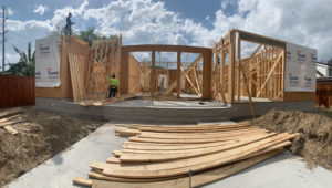 panorama view of new home under construction