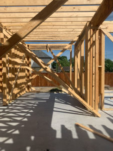 wood and concrete of new house