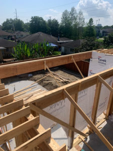 top view of house being built