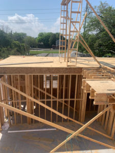 wood framing of house