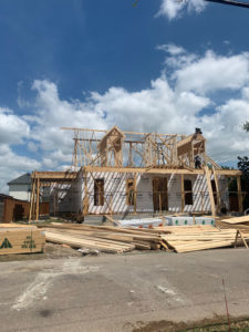 exterior view of home being built