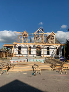 two story home being built