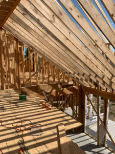 on the second floor of new construction home