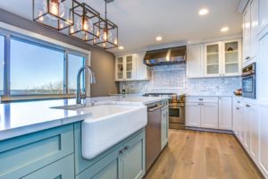 closeup of kitchen island