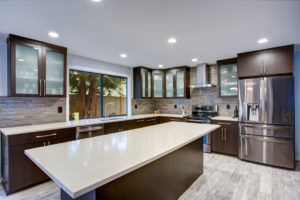 kitchen with large island