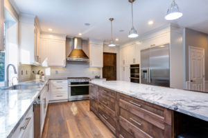 kitchen with marble countertops
