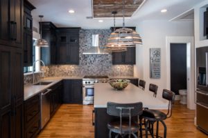 kitchen with dark tones